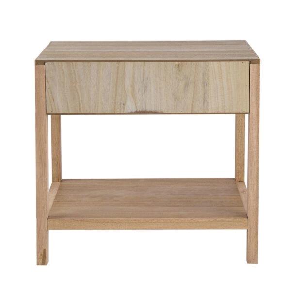 Artekko Cons MDF Κομοδίνο με Ψάθα σε Φυσική Απόχρωση (55x30x55)cm