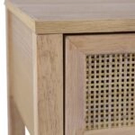 Artekko Cons MDF Κομοδίνο με Ψάθα σε Φυσική Απόχρωση (55x30x55)cm