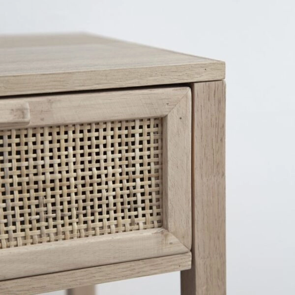 Artekko Cons MDF Κομοδίνο με Ψάθα σε Φυσική Απόχρωση (55x30x55)cm