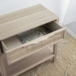 Artekko Cons MDF Κομοδίνο με Ψάθα σε Φυσική Απόχρωση (55x30x55)cm