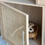 Cons Μπουφές MDF Ψάθα Φυσική Απόχρωση (90x37x189)cm