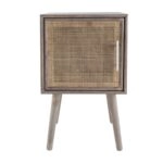 Artekko Cons MDF Κομοδίνο με Ψάθα σε Φυσική Απόχρωση (40x38x72)cm