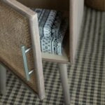 Artekko Cons MDF Κομοδίνο με Ψάθα σε Φυσική Απόχρωση (40x38x72)cm