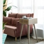 Artekko Cons MDF Κομοδίνο με Ψάθα σε Φυσική Απόχρωση (40x37x70)cm