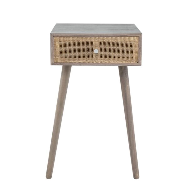 Artekko Cons MDF Κομοδίνο με Ψάθα σε Φυσική Απόχρωση (40x37x70)cm