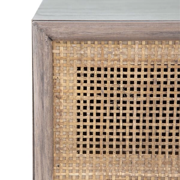 Artekko Cons MDF Κομοδίνο με Ψάθα σε Φυσική Απόχρωση (40x37x70)cm