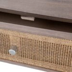 Artekko Cons MDF Κομοδίνο με Ψάθα σε Φυσική Απόχρωση (40x37x70)cm