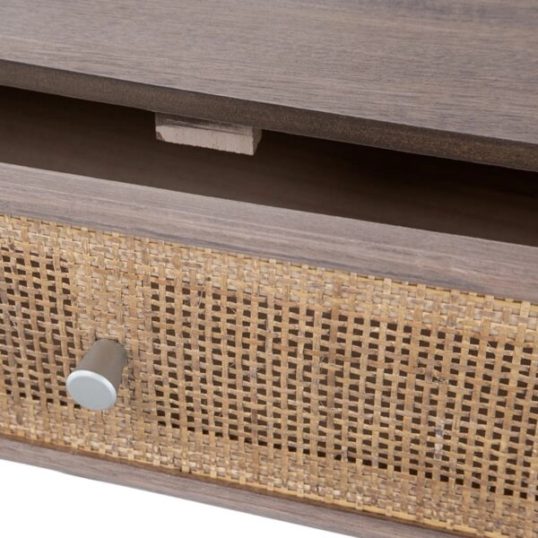 Artekko Cons MDF Κομοδίνο με Ψάθα σε Φυσική Απόχρωση (40x37x70)cm