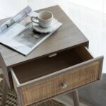 Artekko Cons MDF Κομοδίνο με Ψάθα σε Φυσική Απόχρωση (40x37x70)cm