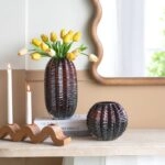 Artekko Briar Βάζο Γυάλινο Καφέ (17x17x15.5)cm