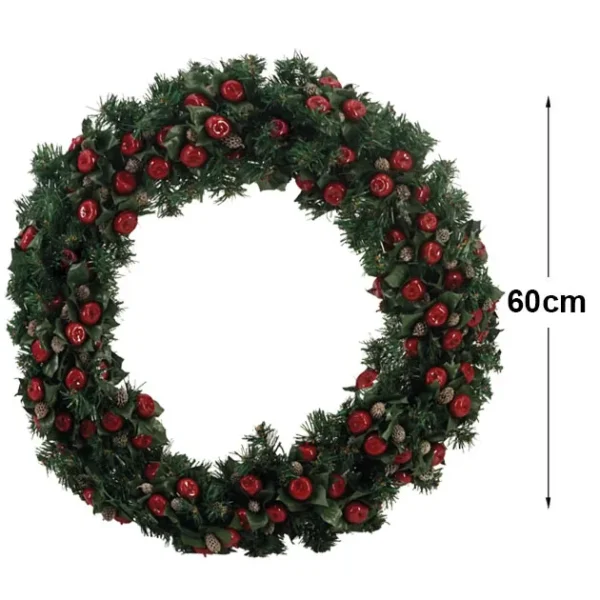 ΧΡΙΣΤΟΥΓ. ΣΤΕΦΑΝΙ ΣΤΟΛΙΣΜΕΝΟ (ΜΗΛΑΡΑΚΙΑ) ΜΕΓΑΛΟ ΕΛΑΤΙΝΟ Φ60cm