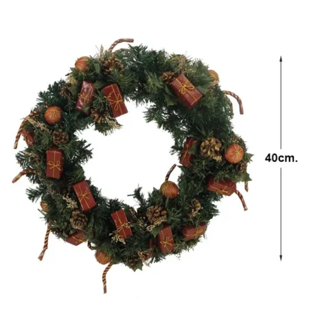 ΧΡΙΣΤΟΥΓ. ΣΤΕΦΑΝΙ ΣΤΟΛΙΣΜΕΝΟ (ΔΩΡΑΚΙ) ΜΙΚΡΟ ΕΛΑΤΙΝΟ Φ40cm