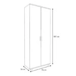 Ντουλάπα ρούχων - παπουτσοθήκη Eric Megapap δίφυλλη χρώμα γκρι σκυροδέματος 76x36x187εκ.