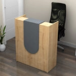 Γραφείο υποδοχής - reception Mezzo Megapap χρώμα φυσικό οξιάς - ανθρακί 90x40x110εκ.