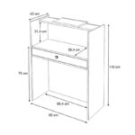 Γραφείο υποδοχής - reception Mezzo Megapap χρώμα φυσικό οξιάς - ανθρακί 90x40x110εκ.