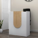 Γραφείο υποδοχής - reception Mezzo Megapap χρώμα λευκό - φυσικό οξιάς 90x40x110εκ.