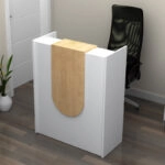 Γραφείο υποδοχής - reception Mezzo Megapap χρώμα λευκό - φυσικό οξιάς 90x40x110εκ.