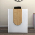 Γραφείο υποδοχής - reception Mezzo Megapap χρώμα λευκό - φυσικό οξιάς 90x40x110εκ.