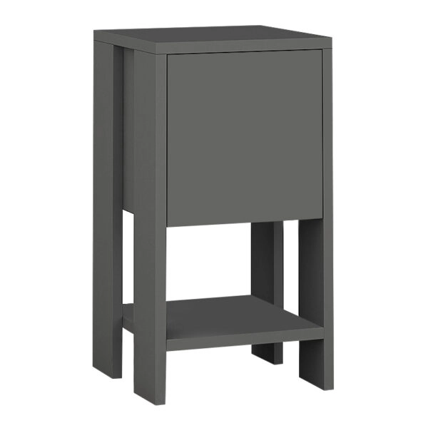 Κομοδίνο μελαμίνης Ema χρώμα ανθρακί 30x30x55εκ.