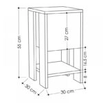 Κομοδίνο Ema  χρώμα sapphire oak - λευκό 30x30x55εκ.