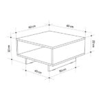 Τραπεζάκι σαλονιού Hola  μελαμίνης χρώμα ανθρακί 60x60x32εκ.