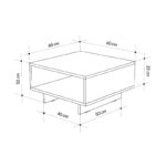 Τραπεζάκι σαλονιού Hola  μελαμίνης χρώμα ανθρακί 60x60x32εκ.