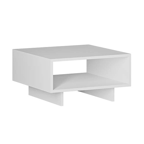 Τραπεζάκι σαλονιού Hola  μελαμίνης χρώμα λευκό 60x60x32εκ.