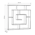 Βιβλιοθήκη μελαμίνης Labirent  χρώμα ανθρακί 125x22x129εκ.