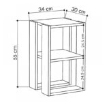 Κομοδίνο - τραπεζάκι βοηθητικό Lonie  από μελαμίνη χρώμα ανθρακί 34x30x55εκ.