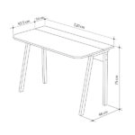 Γραφείο εργασίας Luton  από μελαμίνη χρώμα ανοιχτή μόκα/λευκό 120x60x75εκ.
