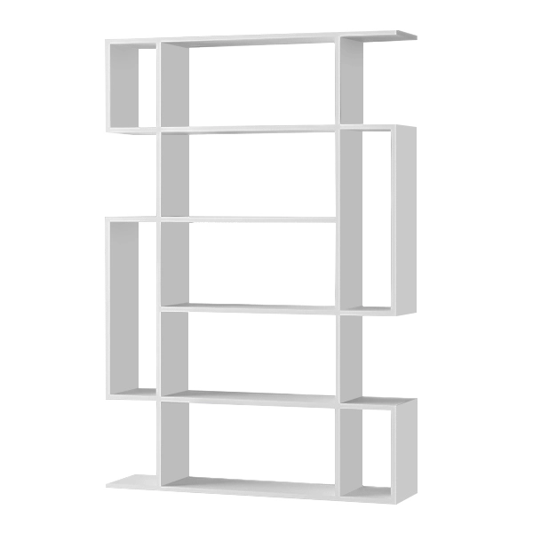 Βιβλιοθήκη μελαμίνης Mito χρώμα λευκό 108x25x161εκ.