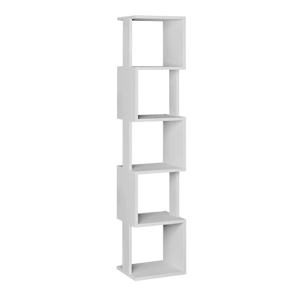 Βιβλιοθήκη Piri  από μελαμίνη χρώμα λευκό 35x30x161εκ.