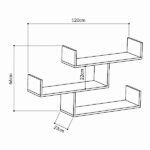 Ραφιέρα τοίχου Tibet  μελαμίνης χρώμα φυσικό οξιάς 119x22x66εκ.