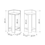 Κομοδίνο μελαμίνης Elos  σετ 2 τεμαχίων χρώμα φυσικό οξιάς - ανθρακί 25x27x60εκ.