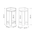 Κομοδίνο μελαμίνης Elos  σετ 2 τεμαχίων χρώμα sapphire oak 25x27x60εκ.