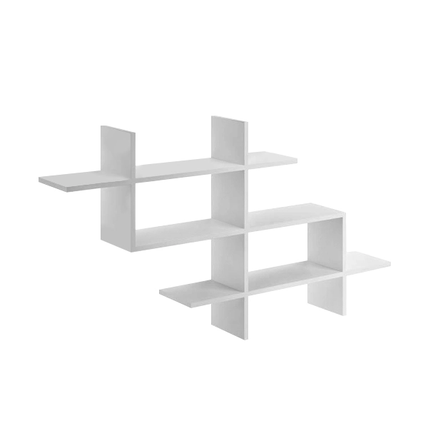 Ραφιέρα τοίχου Halic μελαμίνης χρώμα λευκό 150x22x82εκ.