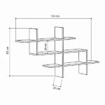 Ραφιέρα τοίχου Halic μελαμίνης χρώμα λευκό 150x22x82εκ.