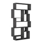 Βιβλιοθήκη μελαμίνης Karmato  χρώμα ανθρακί 96x25,5x168,5εκ.