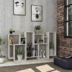 Βιβλιοθήκη μελαμίνης Karmato  χρώμα λευκό 96x25,5x168,5εκ.