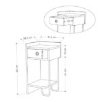 Κομοδίνο μελαμίνης Sirius  αριστερό χρώμα λευκό 32x30x61εκ.