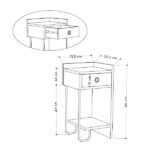 Κομοδίνο μελαμίνης Sirius  δεξί χρώμα λευκό 32x30x61εκ.