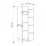 Ντουλάπι κουζίνας/μπάνιου - Παπουτσοθήκη Stair μελαμίνης χρώμα ανοιχτή μόκα 62,2x37,4x156εκ.