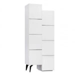 Ντουλάπι κουζίνας/μπάνιου - Παπουτσοθήκη Stair  μελαμίνης χρώμα λευκό 62,2x37,4x156εκ.