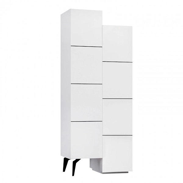 Ντουλάπι κουζίνας/μπάνιου - Παπουτσοθήκη Stair  μελαμίνης χρώμα λευκό 62,2x37,4x156εκ.