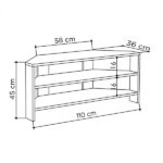 Έπιπλο τηλεόρασης γωνιακό Thales  μελαμίνης χρώμα φυσικό οξιάς 110x36x45εκ.