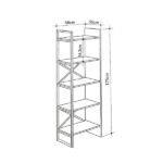 Βιβλιοθήκη Detroit  χρώμα sapphire oak - silky black 58x35,2x175εκ.