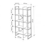 Βιβλιοθήκη Detroit  χρώμα sapphire oak - silky black 87,5x35,2x175εκ.