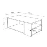 Τραπεζάκι σαλονιού Berg Megapap χρώμα γκρι ρετρό 110x60x40εκ.