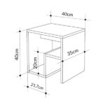 Τραπεζάκι βοηθητικό - Κομοδίνο Bon Megapap χρώμα φυσικό οξιάς 40x35x40εκ.