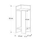 Κομοδίνο Elos Megapap αριστερό χρώμα λευκό αντικέ - γκρι ρετρό 25x27x60εκ.